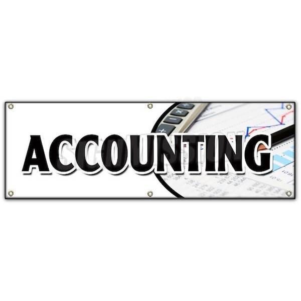 ACCOUNTING BANNER SIGN tax return preparation cpa refund accountant
